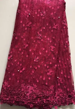 

Nigerian lace fabric Net Lace african lace fabric 2020 high quality lace With Stones Hot Sale French Tulle Lace 5Yards SLL3206