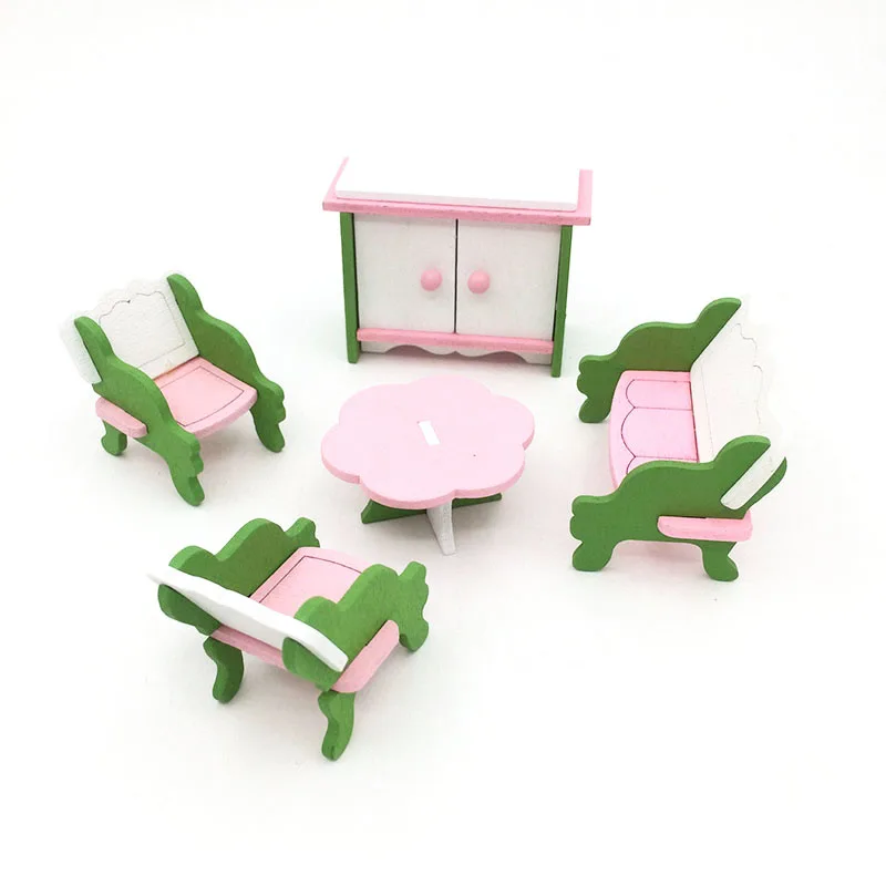 Деревянная 1:12 игрушечный дом миниатюрная мебель игровой дом креативная спальня Детский Ресторан Съемная Кукла украшение дома кукла - Цвет: 90555