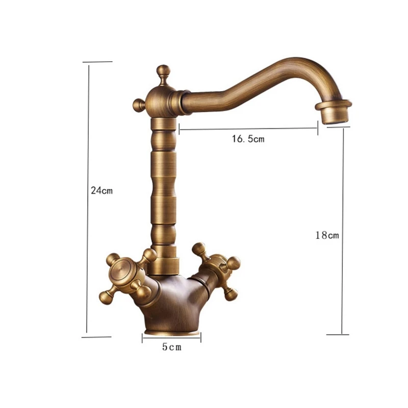 

Antique Brass Kitchen Faucet 360 Swivel Bathroom Basin Sink Mixer Tap Crane 203F