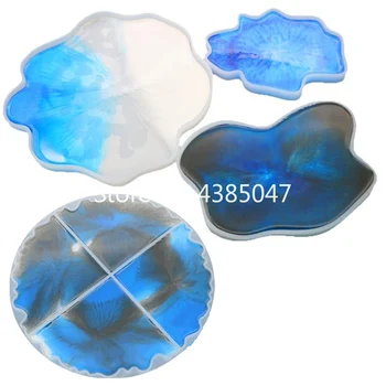 

Irregular Cup Tray UV Resin Epoxy Mold Jewelry Accessories Transparent Silicone Coaster Decorative Craft