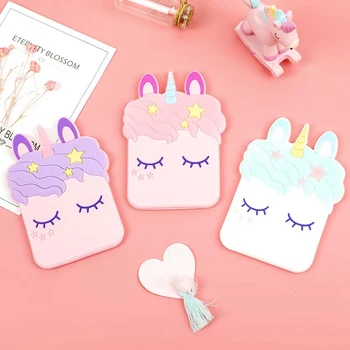 

Gift Silicone Cartoon Makeup Bear Pink Pig Children Cute Circular Colorful Style Pocket Cosmetic Round Hand Mirror