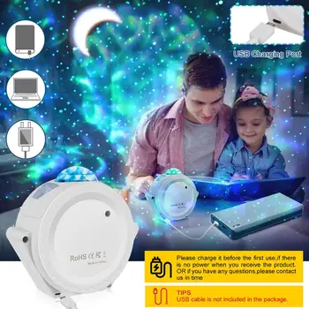 

New Starry Sky Projector LED Moon Star Nebula Night Light 6 Colors Ocean Wave Water Wave Night Lamp Children Kids Night Lamp
