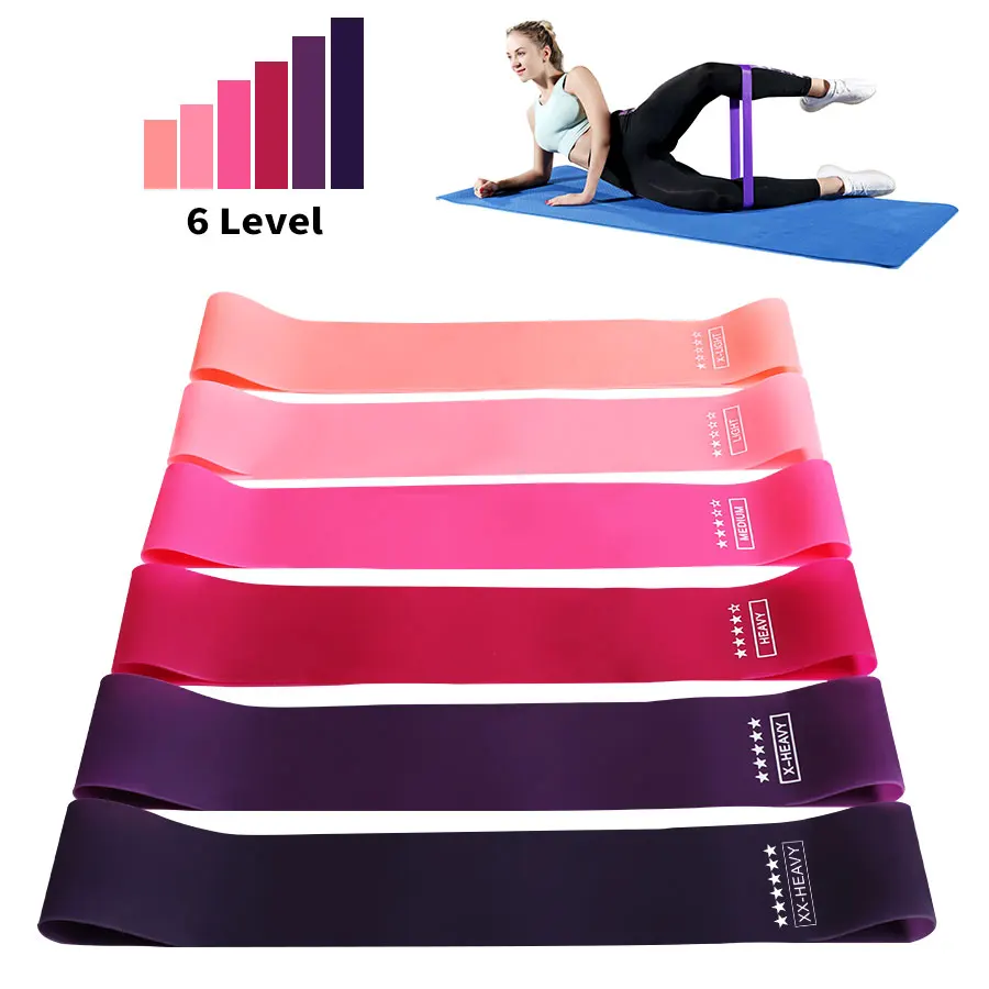 Training Fitness Gum Exercise Gym Strength Resistance Bands Pilates Sport Rubber 