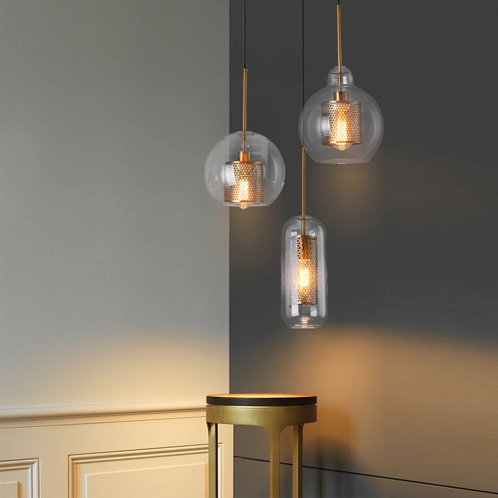 Современный ретро стеклянный подвесной светильник, подвесной светильник для ресторана, подвесной светильник, креативный дизайн, индивидуальность, лестничные светильники