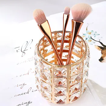 

Fashion Glitter Crystal Makeup Brush Storage Tube Cosmetic Pens Jewelry Organizer Makeup Brush Holder Container