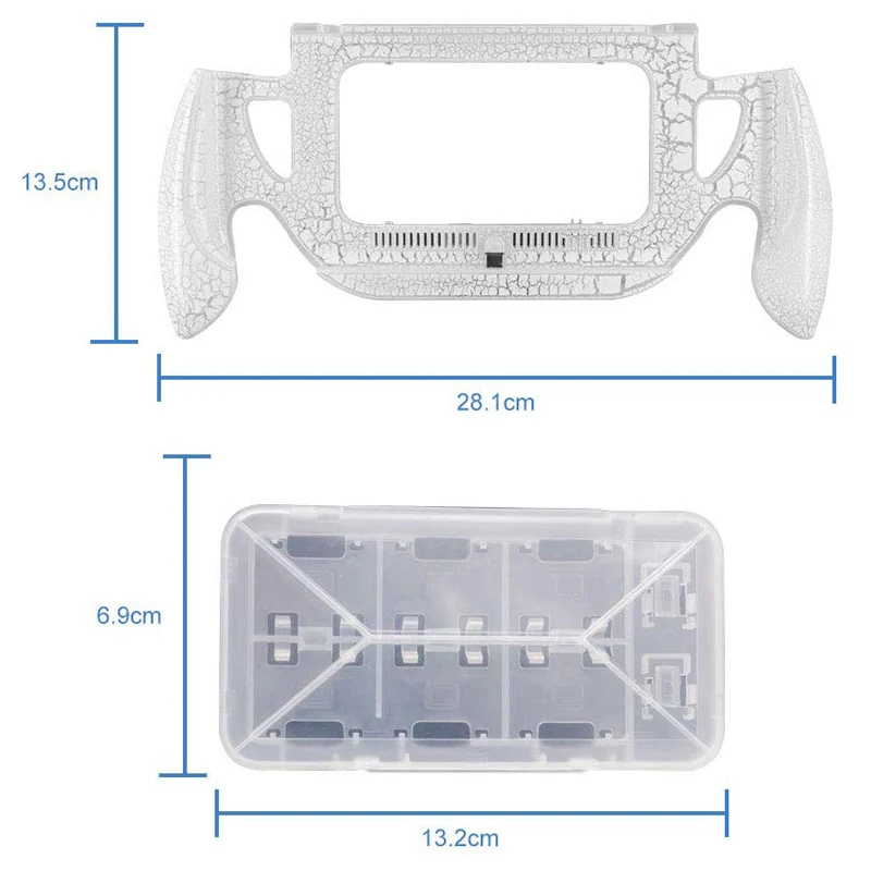 Противоскользящий удобный кронштейн для игровой консоли, держатель, ручка, рукоятка, чехол с игровой картой, чехол для хранения, для детской консоли, переключатель - Цвет: Crack White