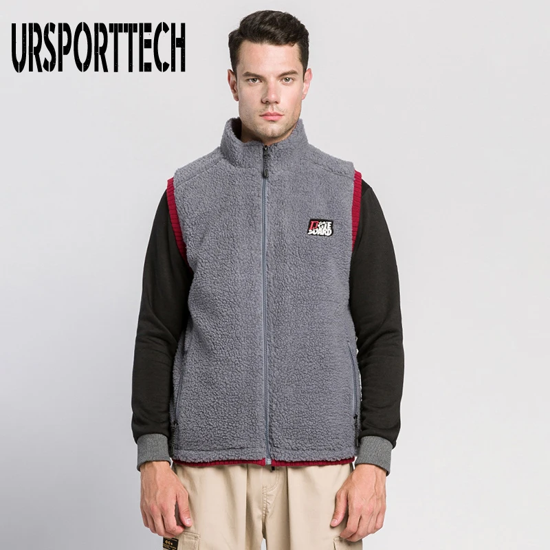 

Warm Sleeveless Zipper Jackets Men Vest Jacket Cashmere Padded Coat 2020 Winter New Trend Male Windproof Outwear Waistcoat