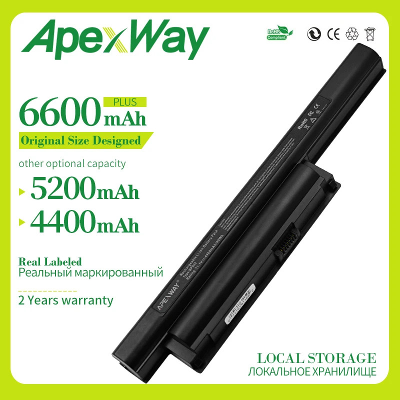 Apexway 6 ячеек ноутбук Батарея для SONY BPS22 VGP-BPS22 VGP-BPS22A для VAIO VPC-E1Z1E VPC-EA1 EA16E EA1S EA45FG/B EA1Z1E EA27EC