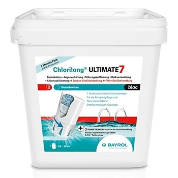 

Bayrol Chlorilong Ultimate 7 Bloc 3,8 kg lata combinado cloro Tablette Agua Cuidado