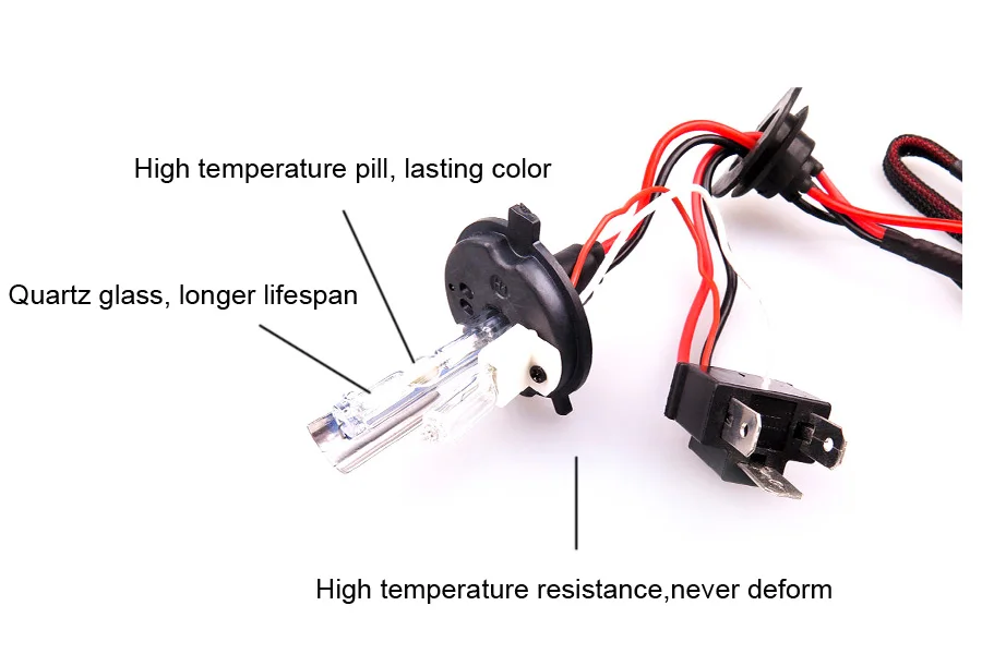 12V35W Ксеноновые H4 9004 9007 H13 Ксеноновые галогенные лампы свет H4 9004 9007 H13 высокая низкая Привет короче спереди и длиннее сзади) лампа 35 Вт фар автомобиля 4300 К 6000