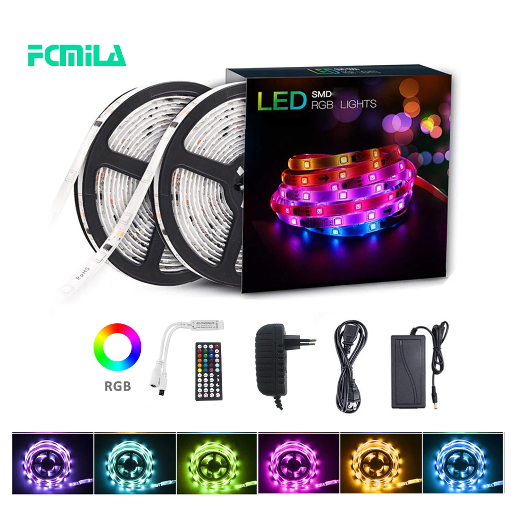 

5M 10M 20M WiFi LED Strip Light RGB 5050 2835 Lights Music Sync Color Changing, App Controlled LED Lights living room decoration