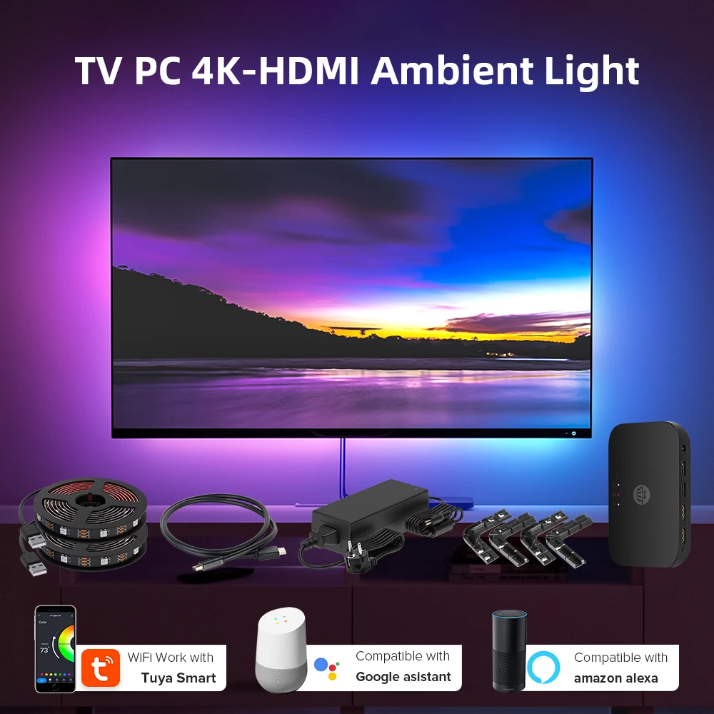 Tv Pc Backlight Kit 4k Hdmi Monitor Wifi Alexa Voice Google Assistant Control Hdtv Screen Led Lights Ambient Dream Back Lighting Led Strips Aliexpress Tv Pc Backlight Kit 4k Hdmi Monitor Wifi Alexa Voice Google Assistant Control Hdtv Screen Led Lights Ambient Dream Back Lighting Led Strips Aliexpress