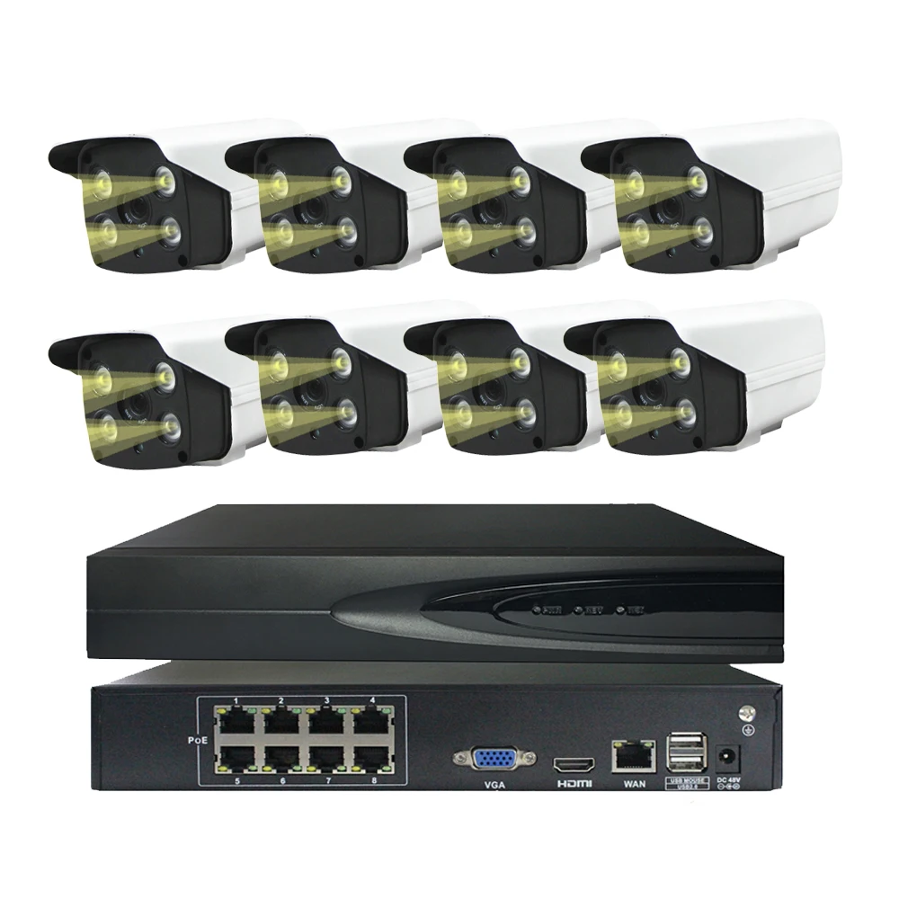 H.265 8CH 3MP CCTV система безопасности цветной день и ночь POE NVR комплект 3.0MP Открытый POE IP камера P2P onvif-видео набор для наблюдения