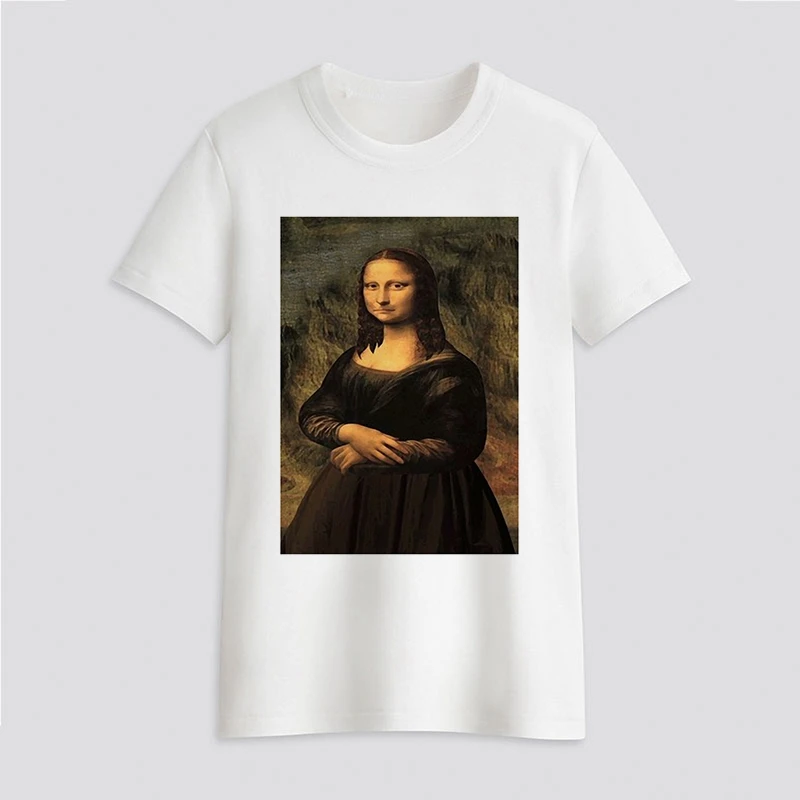 Different Mona Lisa Face T shirt Women Summer Casual Harajuku Girl Print Graphic T-shirt Short Sleeve Women Top