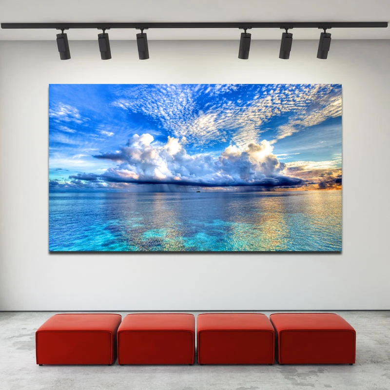 

Could Lake Sunset Landscape Wall Art Canvas Poster And Print Canvas Painting Decorative Picture Living Room Home Decor Framework