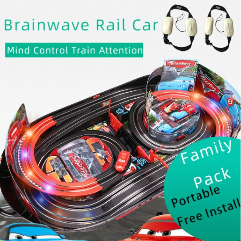 Игра на железную дорогу Brainwave mind control с двойным треком гоночный автомобиль внимание EEG обратная связь трек