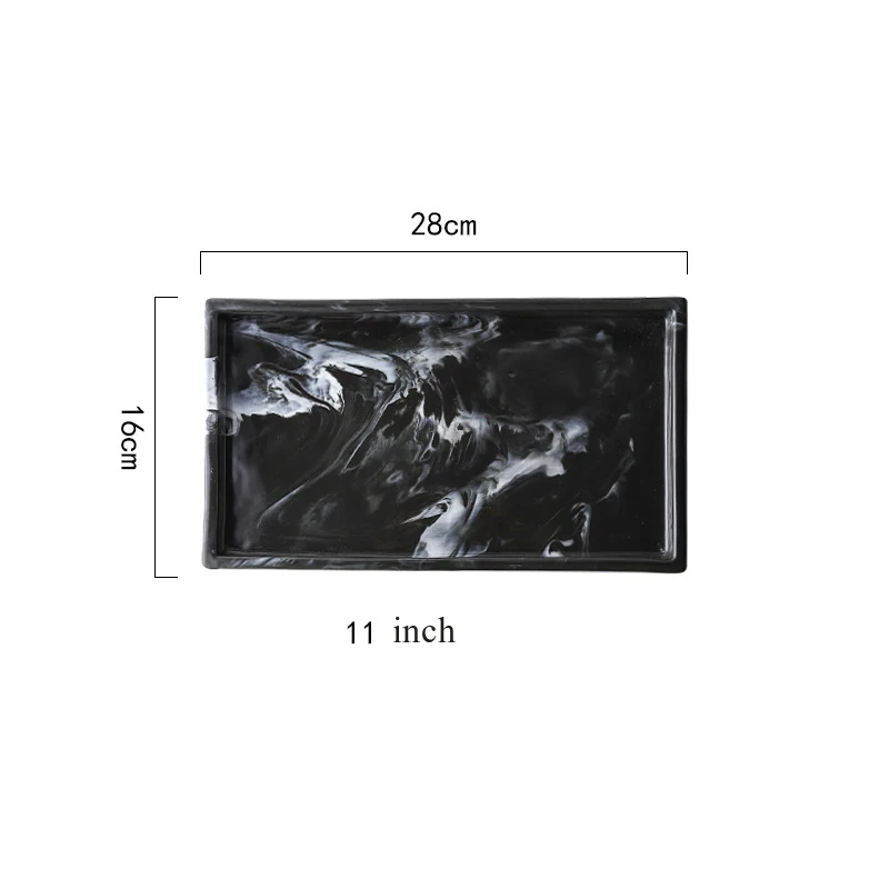 Nordic Luxury Marble Tray Creative Home Ceramic Tray Bathroom Supplies Storage Tray Jewelry Display Home Desktop Organizer - Цвет: D