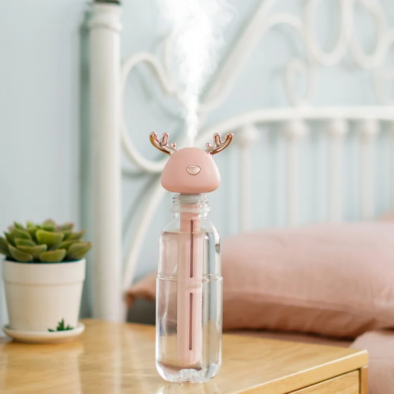USB Cute Antler Design Portable USB Cool Mist Humidifier Air Diffusers For Travel Home Office Hotel Car Without Water Bottle