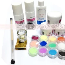 Набор для маникюра акриловый Фрезер для ногтей cо шлифовальными Art Блеск порошок клей; пилка комплект УФ-гель Советы приспособление для украшения жидкая пудра маникюрный набор наборы лаков для ногтей