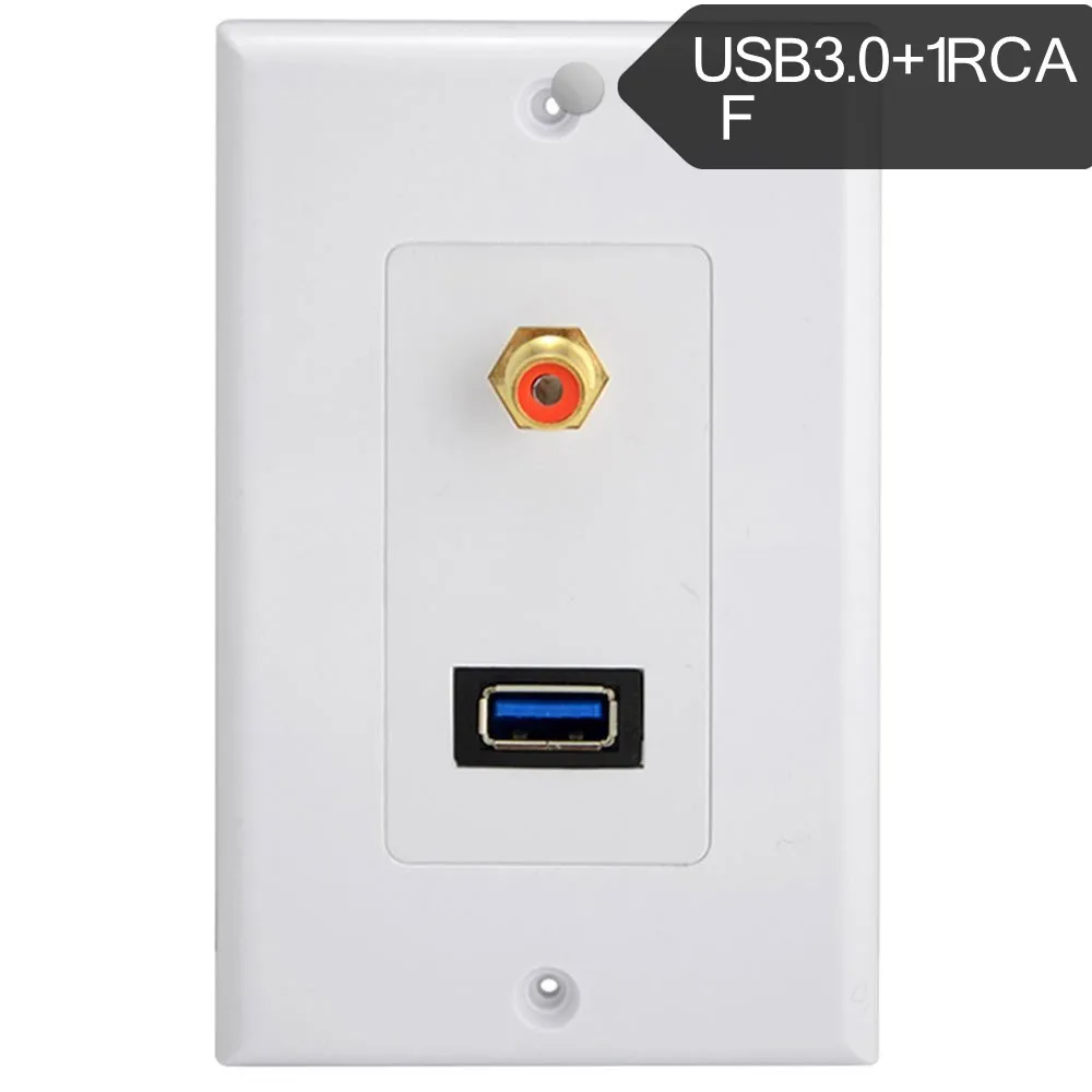 Розетка настенная с портом USB 3 0 и разъемом RCA Phono Audio AV | Электроника