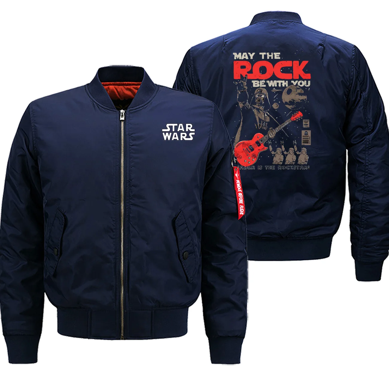 Куртка-бомбер с принтом «Мэй рок быть с вами», мужская уличная куртка «Звездные войны», осенне-зимняя повседневная мужская куртка в стиле милитари - Цвет: dark blue6