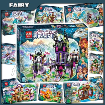 

10types 2016 Elves Theme Magic Shadow Castle Wind Fire Earth Queen Dragon Model Building Block Children Toy Compatible With Lago