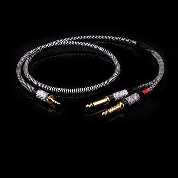 

HIFI 3.5 to 2TRS one to 2 3.5mm to double 6.5 large two-core audio cable monitor active speaker cable