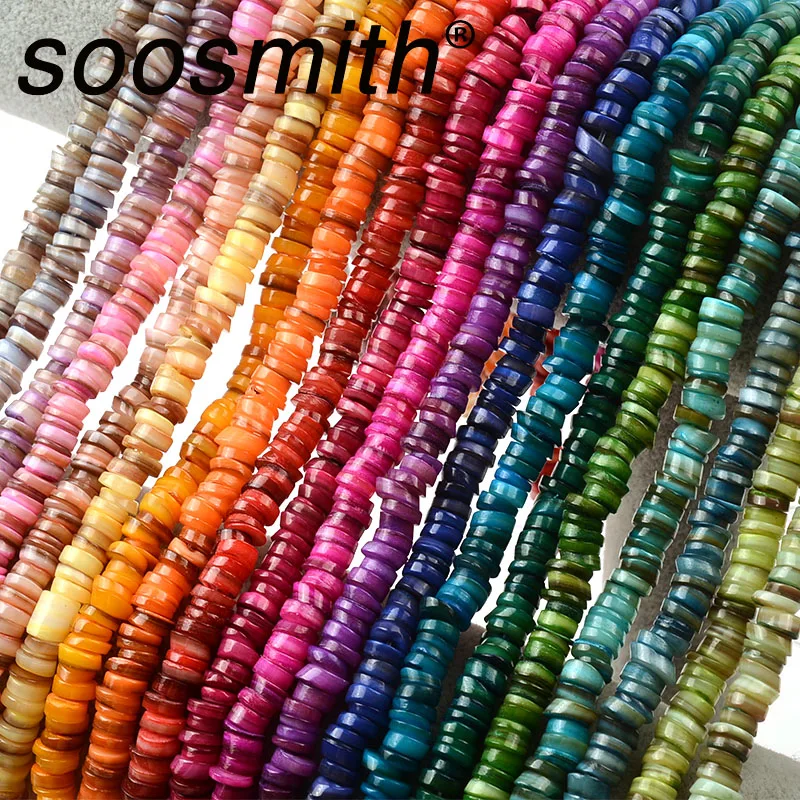6mm Thickness 2~3mm Natural Shell Heishi Beads Spacer Dyed Color For Jewelry Making Bracelets Necklace | Украшения и аксессуары