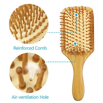 

Hair Brush Comb Bamboo Paddle Hairbrush Massage Brush Comb Anti-static for Hair Styling Combing & Scalp Massage