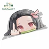 EARLFAMILY Cartoon Car Sticker for Nezuko Kamado Demon Slayer Peeker Big Head Anime Vinyl Rear Windshield Trunk Stickers ► Photo 3/6