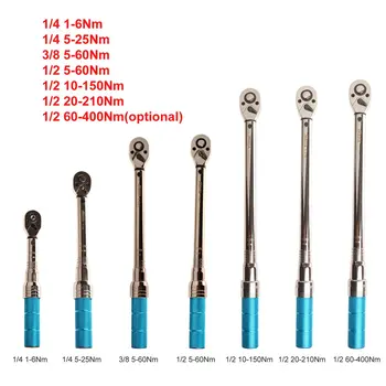 

1-400Nm Adjustable Torque Wrench Tools 1/2" 1/4" 3/8" High precision Bicycle Bike Repairing Spanner Hand Tool