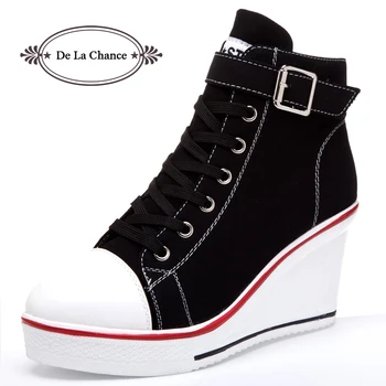

Wedge Sneakers Women Vulcanize Shoes Fashion Zip Wedge Heel Trainers High-top Sneakers Footwear Tenis Feminino Zapatillas Mujer