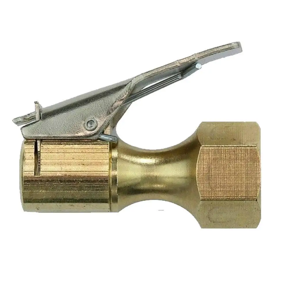 Opened Type Flow Straight Lock On Air Chuck with Clip Tire Copper