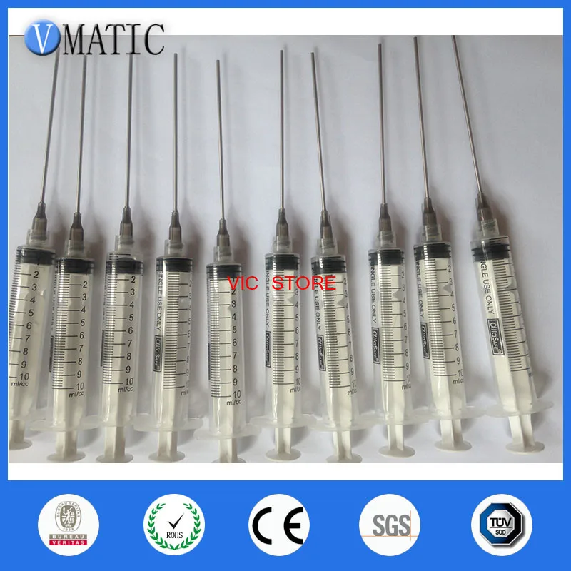 Free Shipping 10Sets 10Ml/Cc Plastic Syringe 16G Luer Lock Dispensing Needle Tips 9.5Cm Tubing Length | Обустройство дома