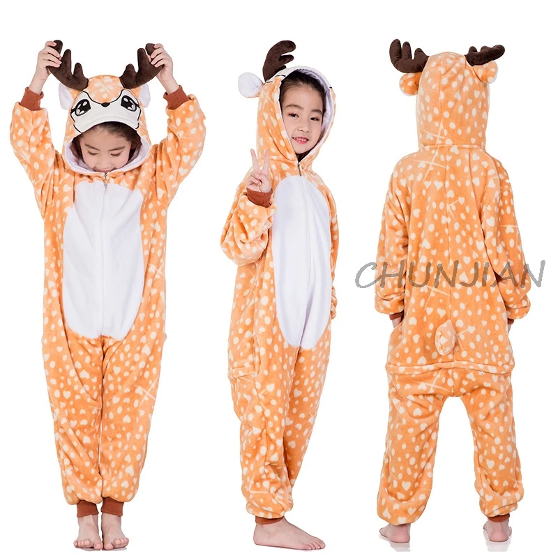 Детские пижамы; пижамы с единорогом; детская пижама; цельная Пижама с героями мультфильмов; теплая зимняя Пижама унисекс с единорогом; Пижама для младенцев; Пижама волк - Цвет: LA11
