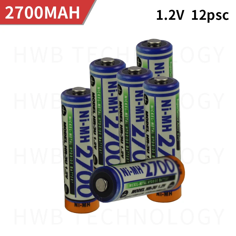 12 шт./партия, новинка для SANYO 1,2 V AA 2700 mAh, аккумуляторная батарея третьего поколения, предварительно Заряженная с чехлом для игрушек, MP3