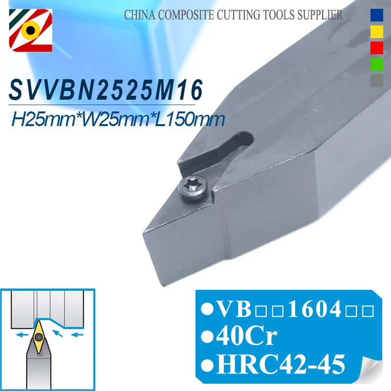 

EDGEV 1PC SVVBN2525M16 SVVBN CNC Lathe Cutter External Tool Holder Turning Tools For VBMT160404 Carbide Inserts