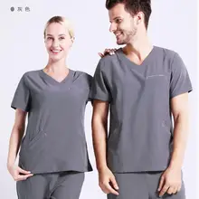 Унисекс медицинская Униформа доктор весна/лето с короткими рукавами наборы скрабов медсестры униформа салон красоты стоматологическая клиника Рабочая одежда
