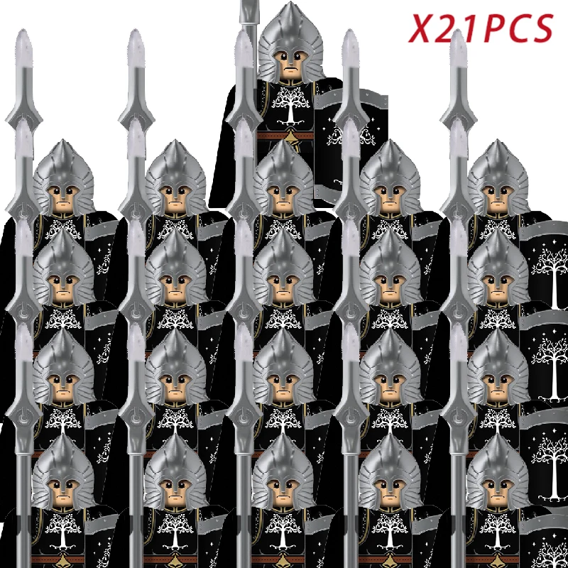 Medieval Fantasy Dwarf Warrior Leader Building Blocks Set
