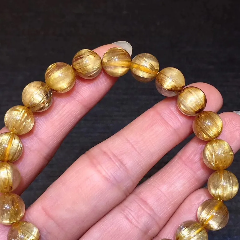 Natural Gold Rutilated Titanium Quartz Bracelet (5)