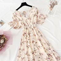 Vintage Floral Chiffon Long Dress 5