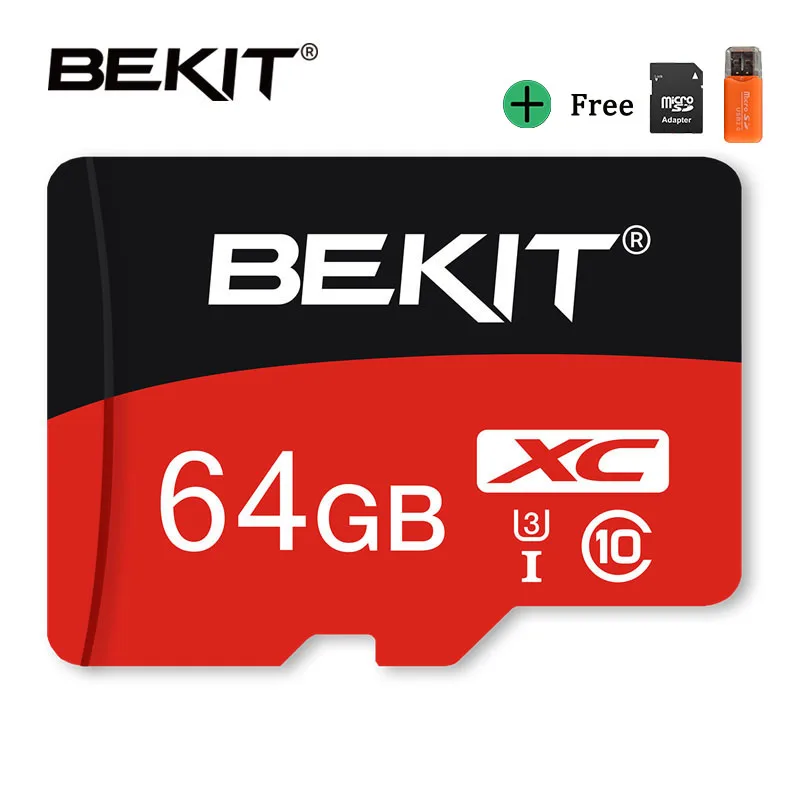 Высокоскоростной Micro SD карта Bekit 4 ГБ 8 ГБ 16 ГБ 32 ГБ класс 10 UHS1 карта памяти MicroSD 64 Гб 128 ГБ 256 ГБ UHS-3 мини флэш-карта TF карта cartao de memoria для камеры телефона - Емкость: RB-64GB