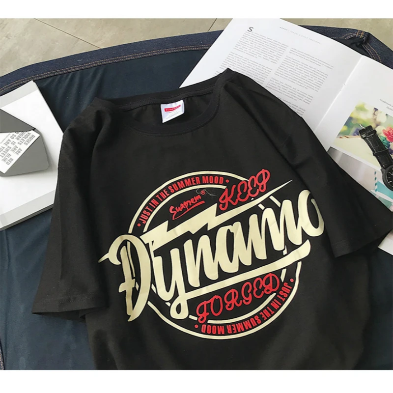 Summer New Hip-hop Jacket Street Fashion Short-sleeved T-shirt for Couples with Printed Letters Summer New Hip-hop Jacket Street Fashion Short-sleeved T-shirt for Couples with Printed Letters