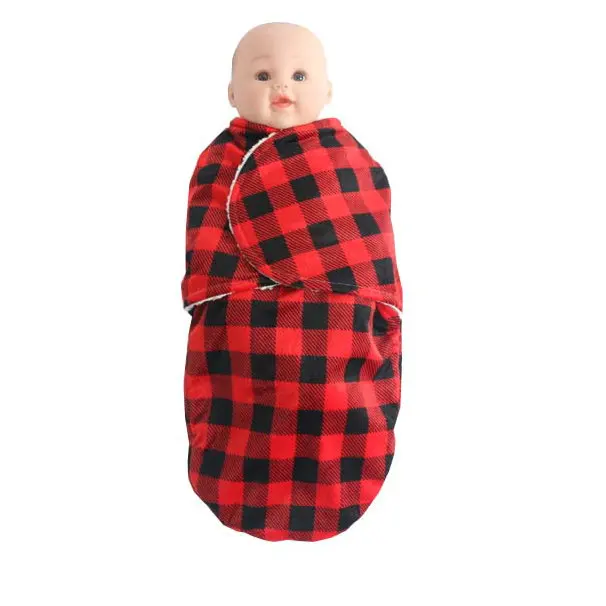 

baby swaddle in baby blanket$swaddling warp set red swaddle blanketbaby stroller blanket winter warm soft To keep warm newborn