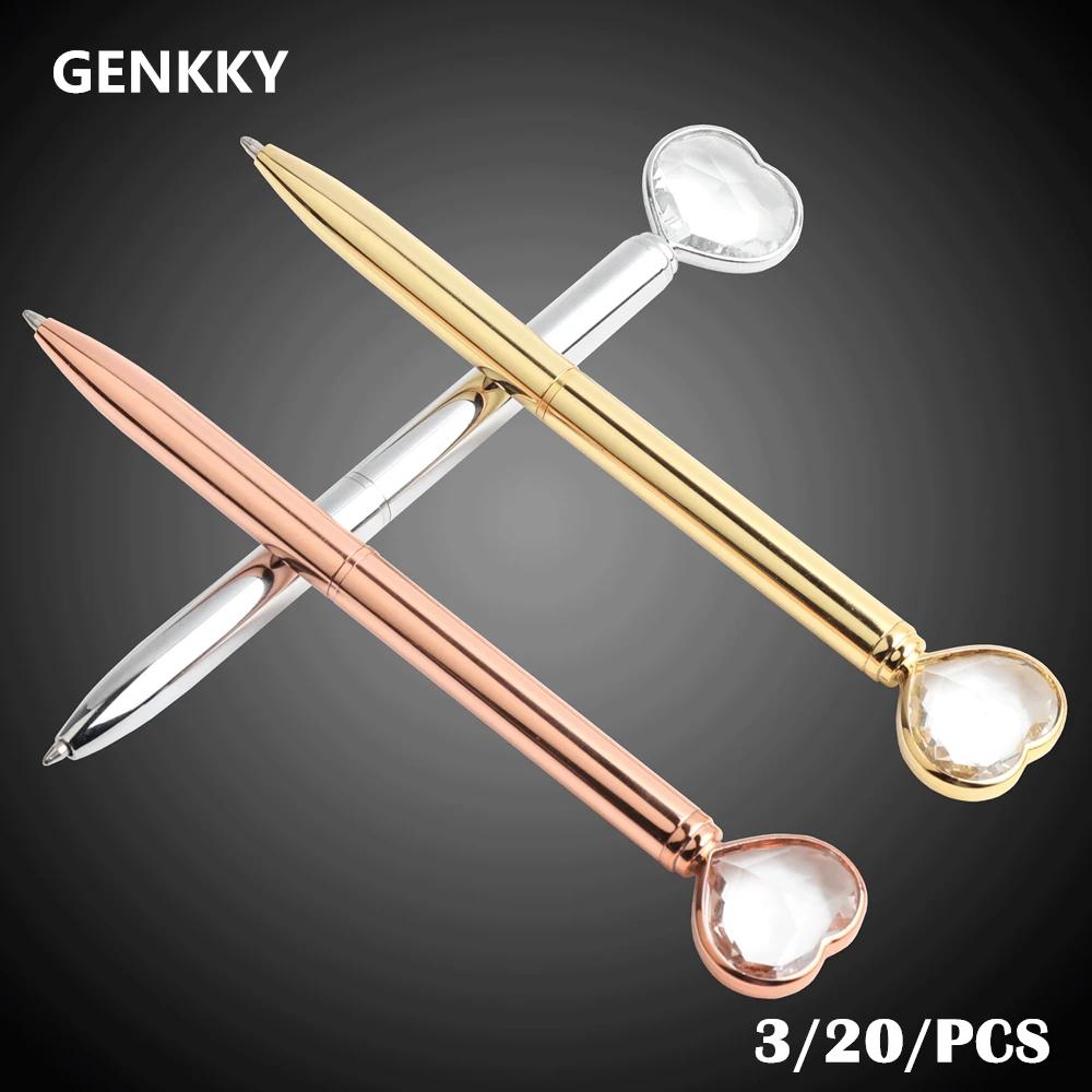 GENKKY 2019 Шариковая ручка Новый Новинка в форме сердца алмаз металл шариковая 8