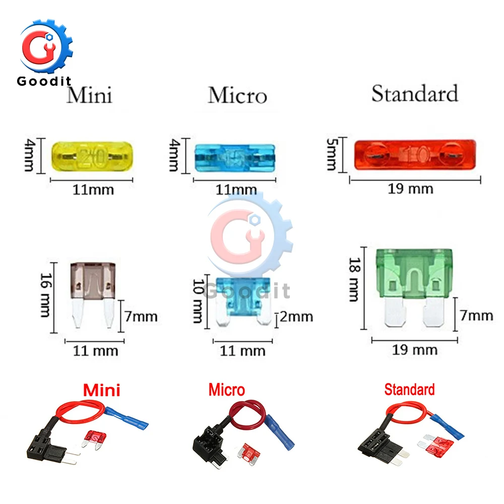 Porte-fusible de voiture avec lame, Add-a-Circuit, Adaptateur TAP, Micro  Mini, Standard ACS, Iko, APM, Auto, 10A, 12V