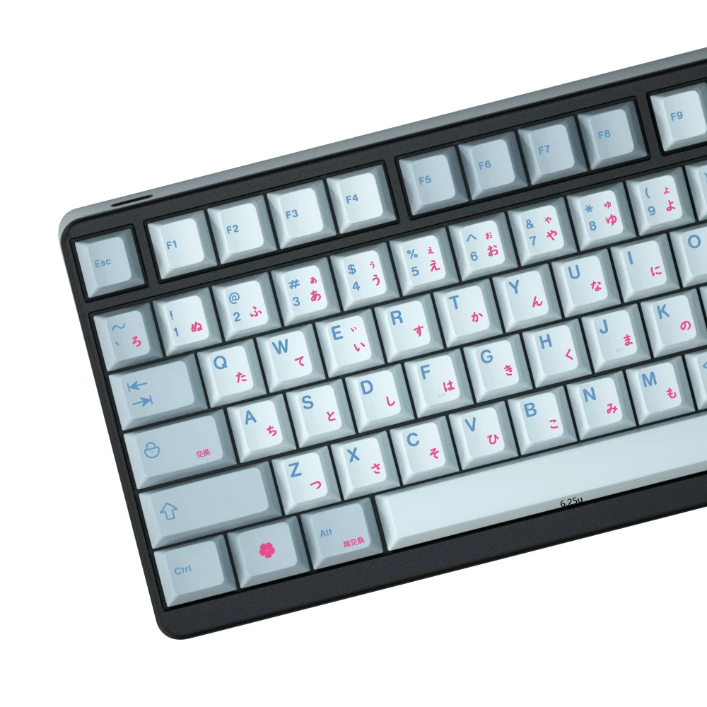 Keycaps para Teclado Processo de Sublimação Pbt o Material Mecânico Japonês Raiz Japão Térmica Azul Cyan Fonte Cereja Sub 139 - Imagem 3
