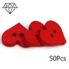 Botón de corazón rojo de 15x12mm para niños, botones de madera decorativos de 2 agujeros para ropa, accesorios de costura, manualidades de álbum de recortes, bricolaje, 50 Uds. ► Foto 2/6