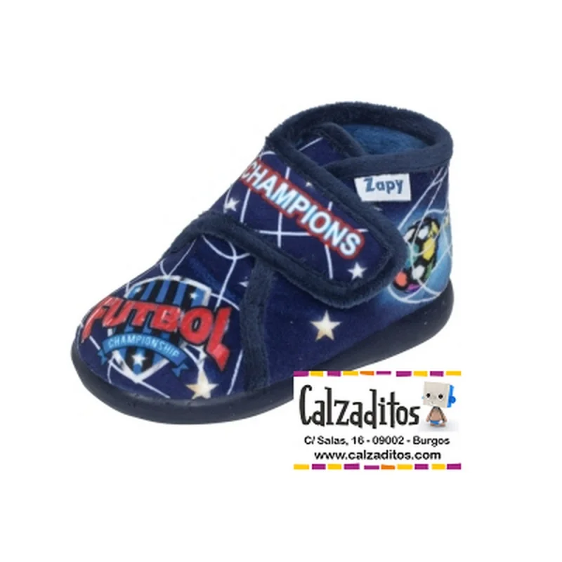 Pantofole Da Casa Di Colore Scuro Campioni Con Velcro, Zapy