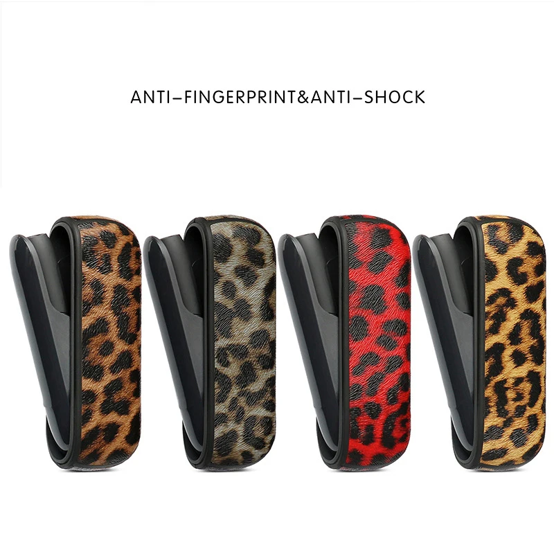 Leather Case for IQOS 3 Duo Full Protective Pouch for IQOS 3.0 multi  Replaceable Leopard Texture Portable Side Door Shell Cover